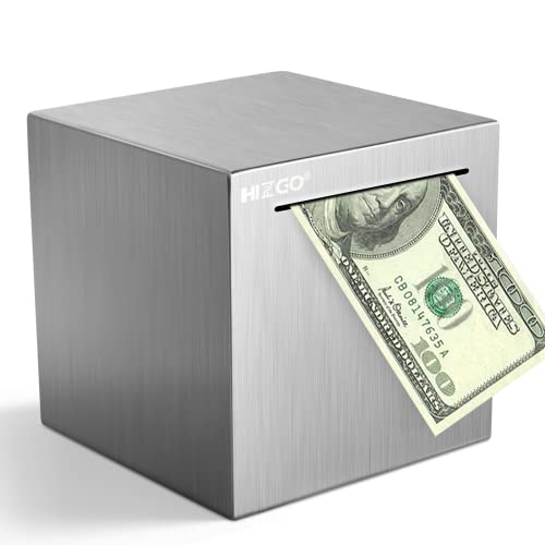 hizgo Piggy Bank for Adults Stainless Steel Savings Bank to...